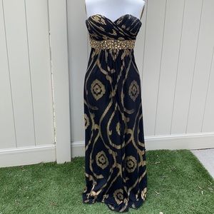 Black and gold gown